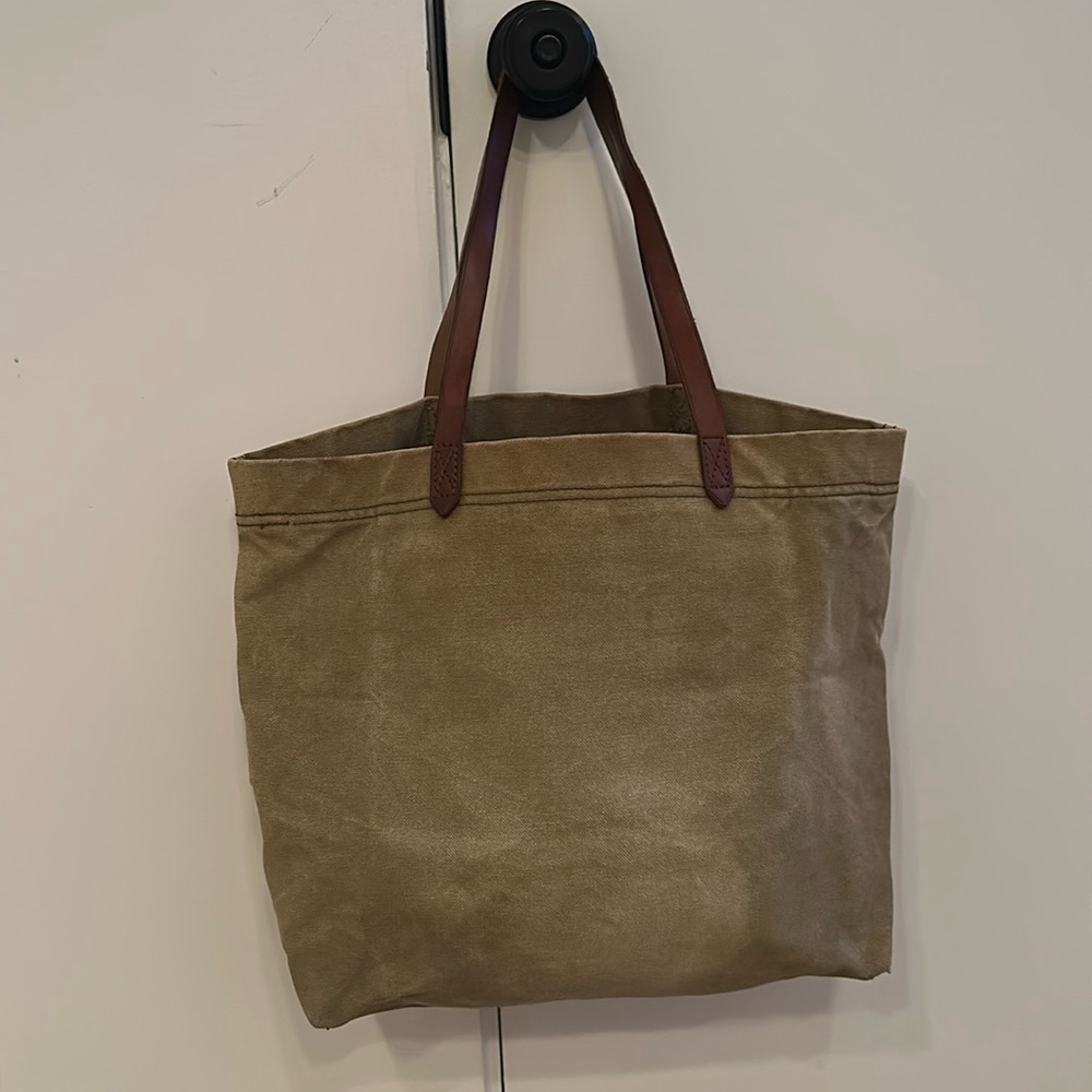 Madewell Canvas leather cabas tote